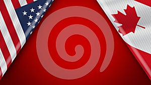 Canada and USA United States of America Flags Ã¢â¬â 3D Illustrations